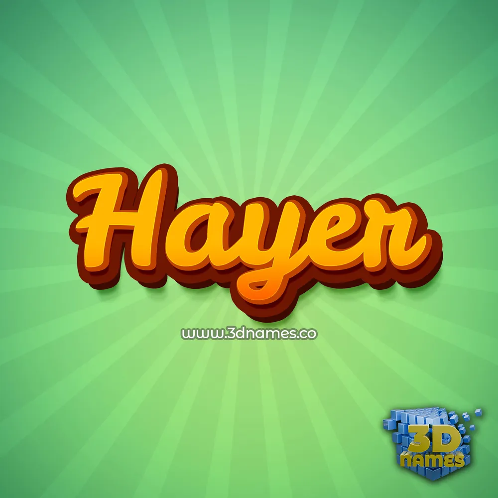 hayer in Green Rays style - 3D name wallpaper