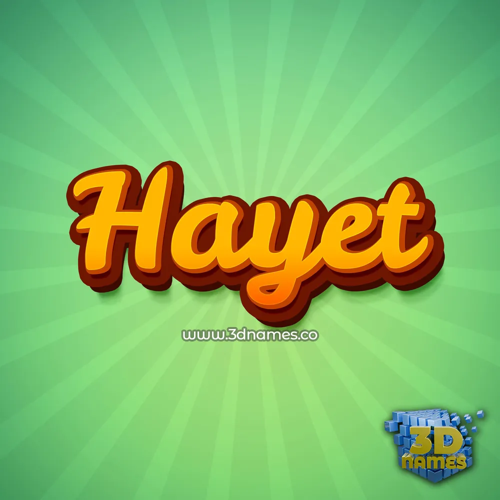 hayet in Green Rays style - 3D name wallpaper