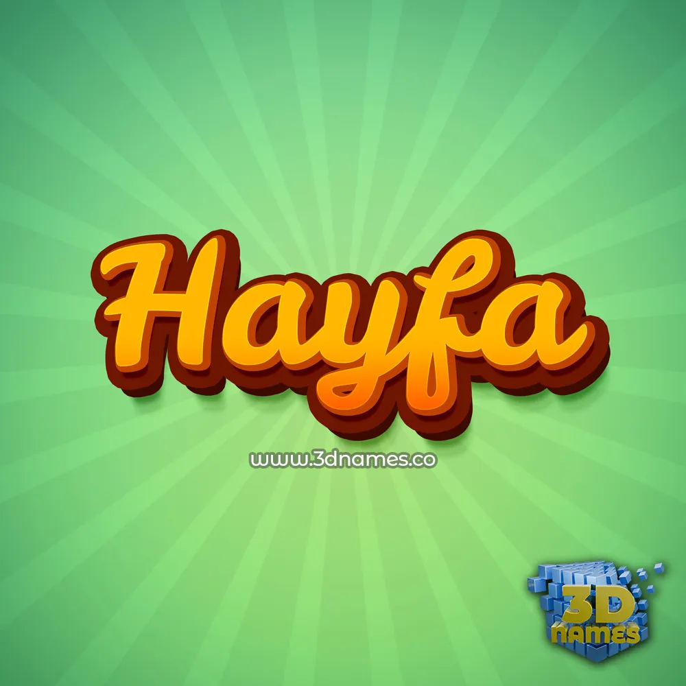 hayfa in Green Rays style - 3D name wallpaper
