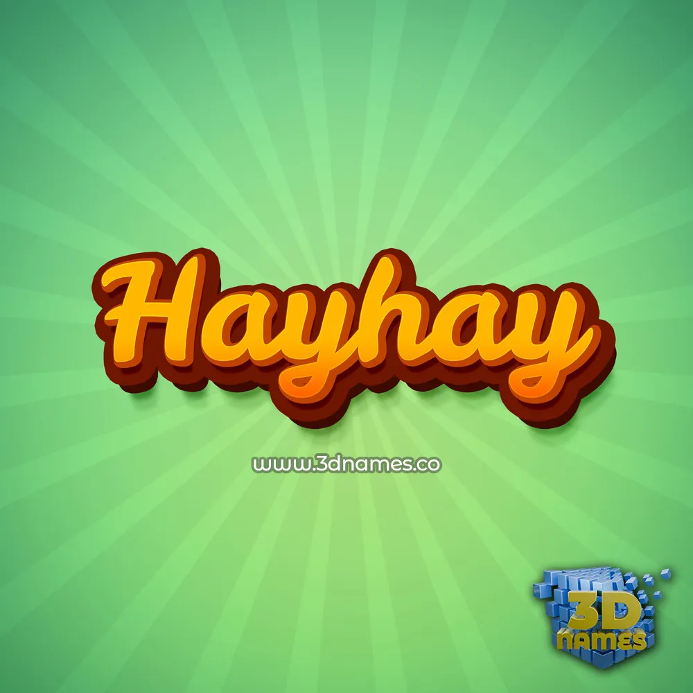 hayhay in Green Rays style - 3D name wallpaper