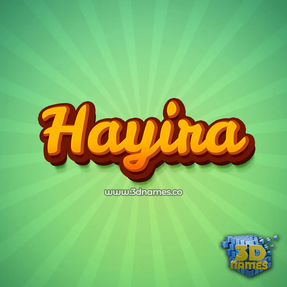 hayira in Green Rays style - 3D name wallpaper