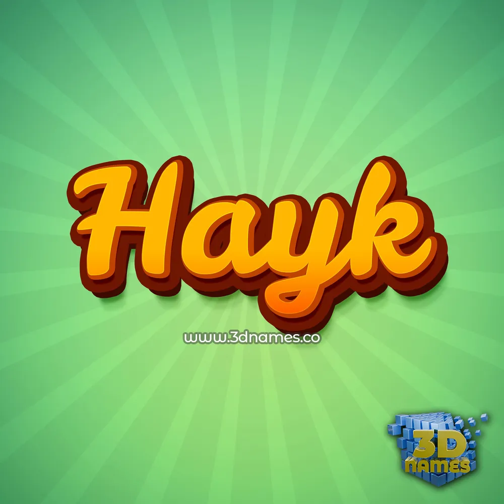hayk in Green Rays style - 3D name wallpaper