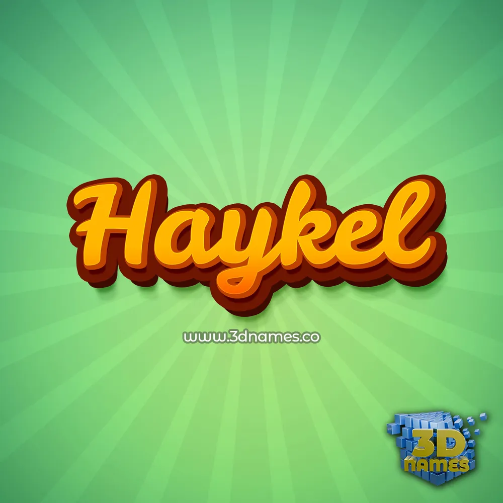 haykel in Green Rays style - 3D name wallpaper