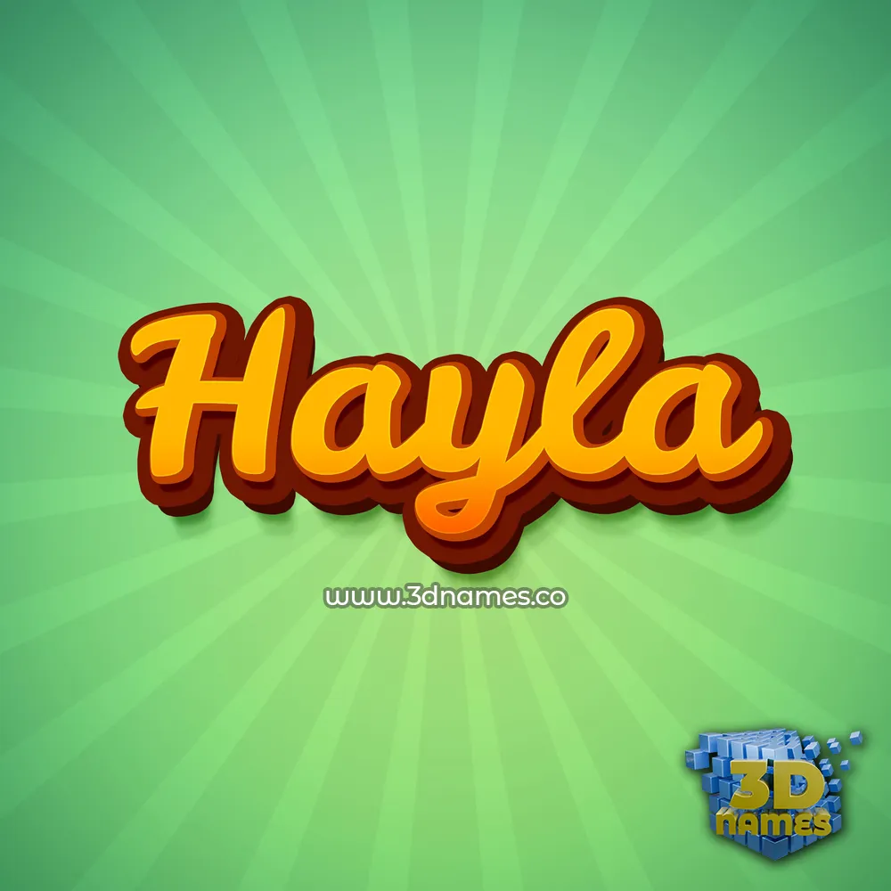 hayla in Green Rays style - 3D name wallpaper