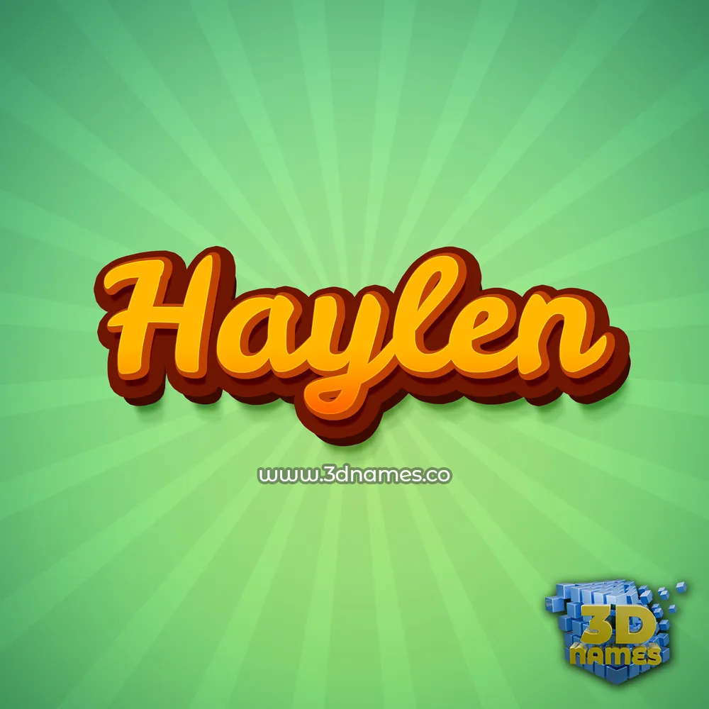haylen in Green Rays style - 3D name wallpaper