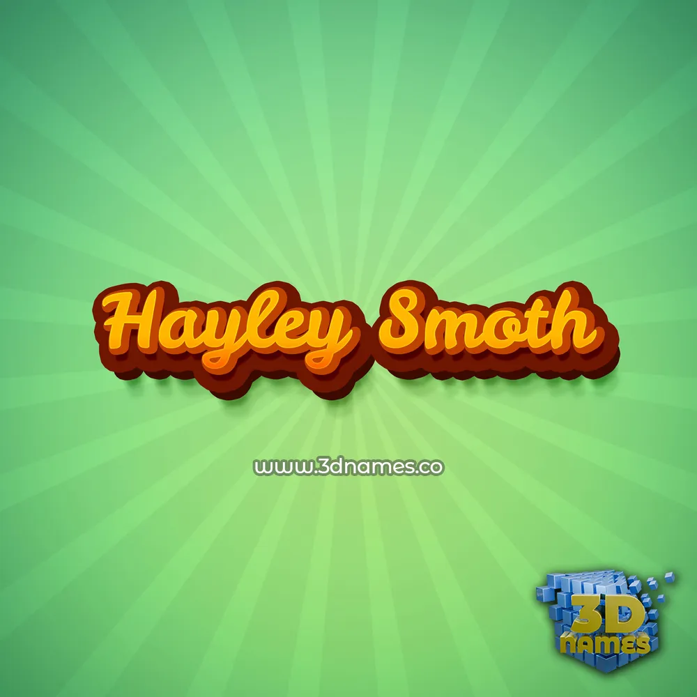 hayley smoth in Green Rays style - 3D name wallpaper