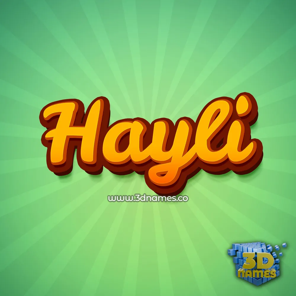 hayli in Green Rays style - 3D name wallpaper