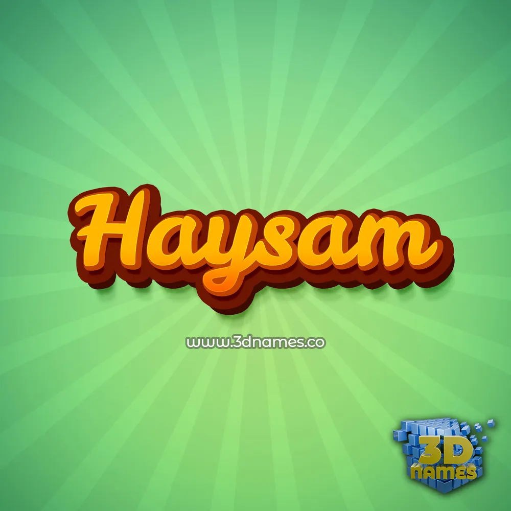 haysam in Green Rays style - 3D name wallpaper