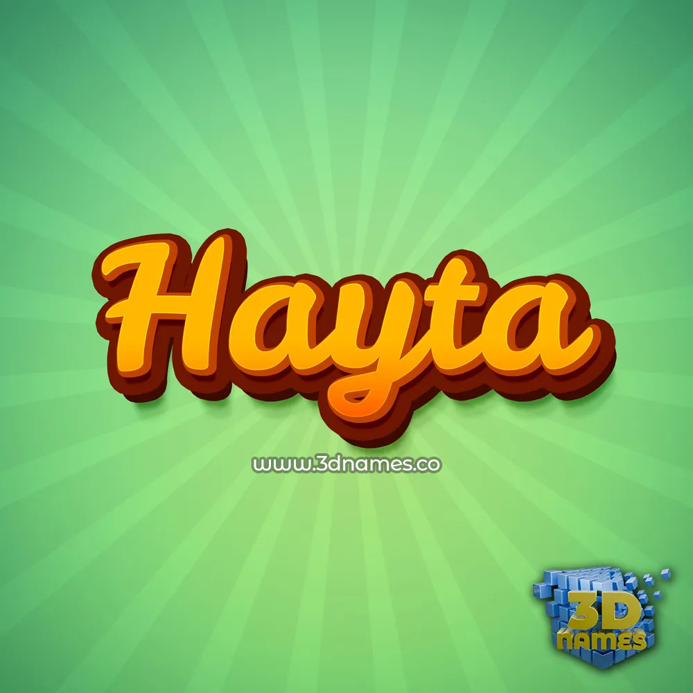 hayta in Green Rays style - 3D name wallpaper
