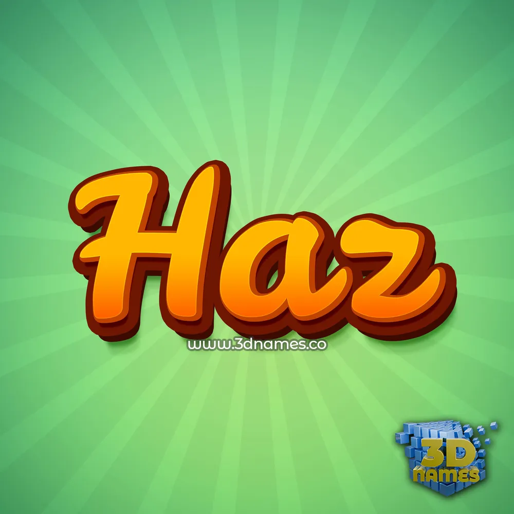 haz in Green Rays style - 3D name wallpaper