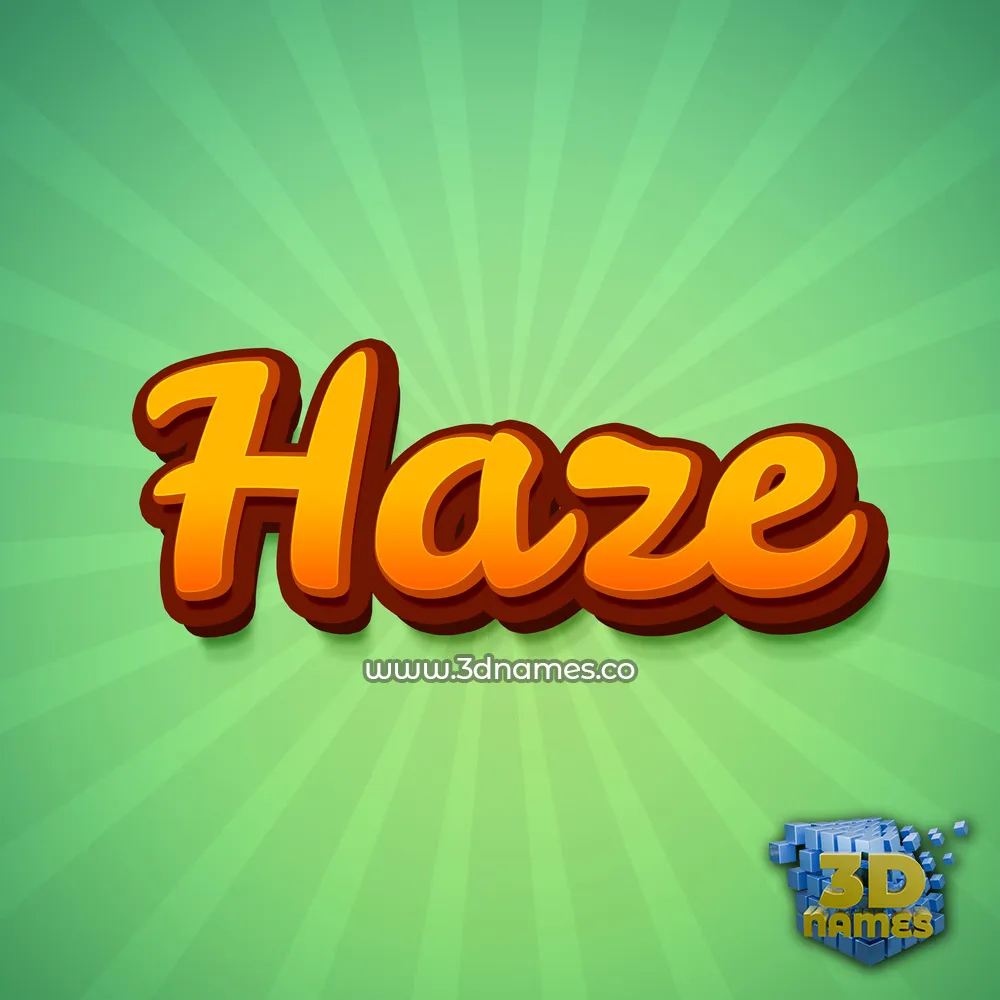 haze in Green Rays style - 3D name wallpaper