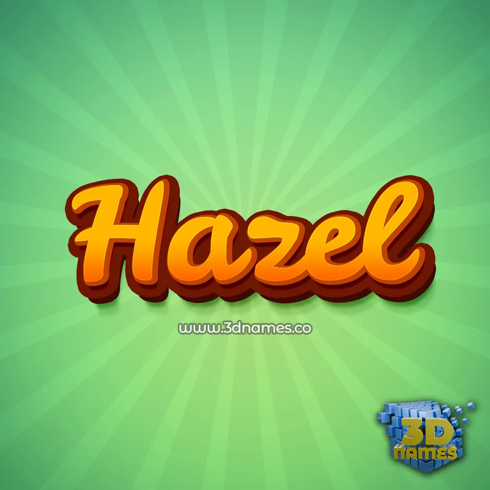 hazel in Green Rays style - 3D name wallpaper