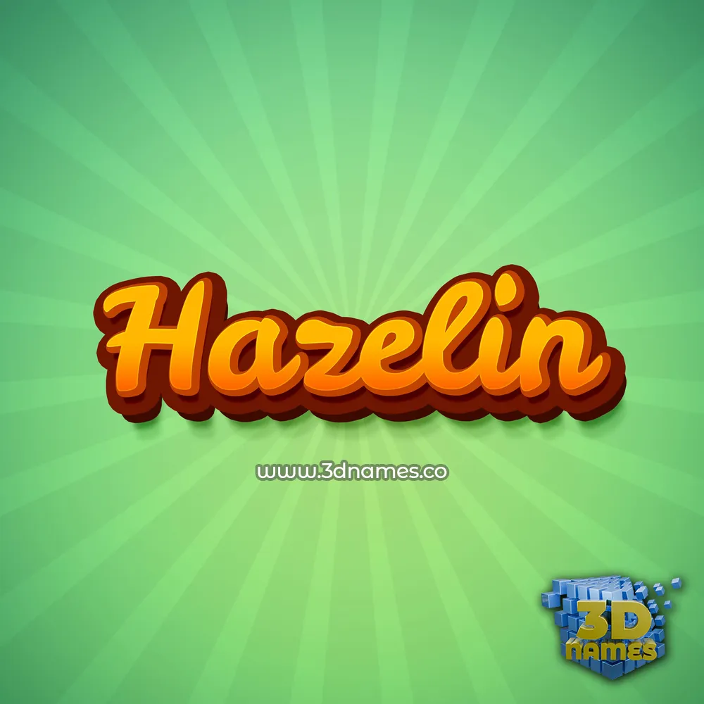 hazelin in Green Rays style - 3D name wallpaper