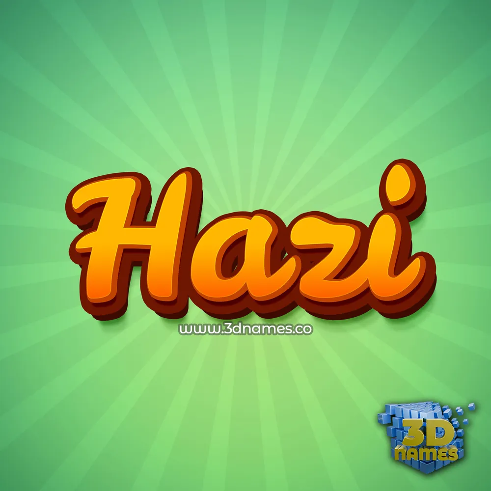 hazi in Green Rays style - 3D name wallpaper