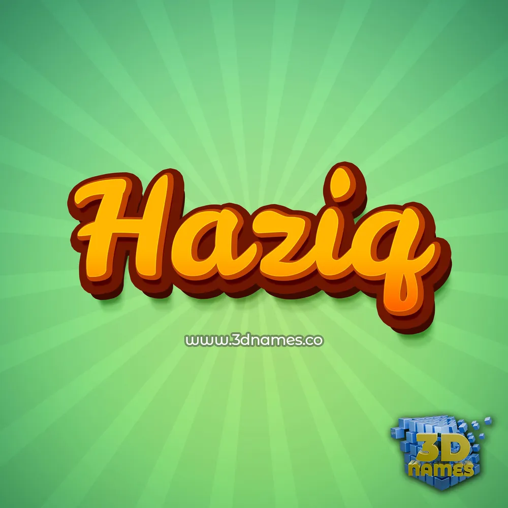 haziq in Green Rays style - 3D name wallpaper