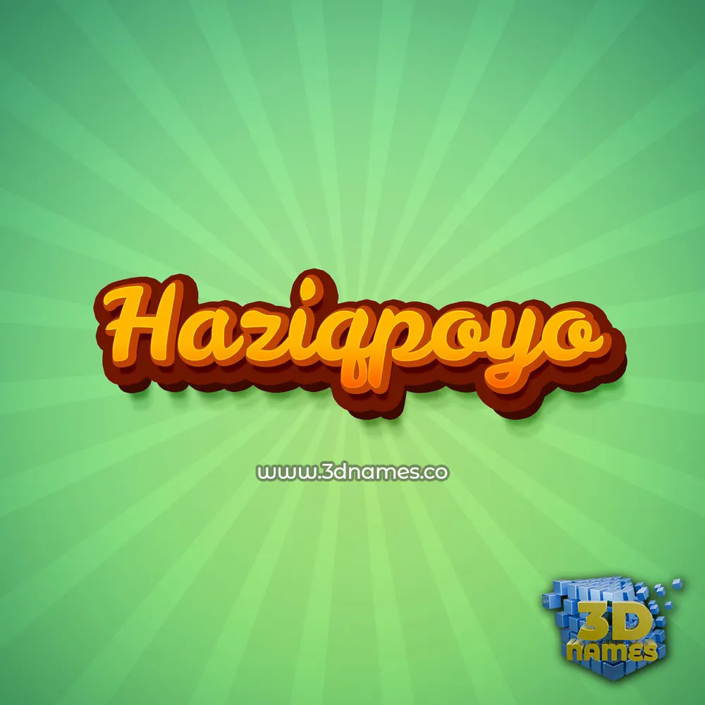 haziqpoyo in Green Rays style - 3D name wallpaper