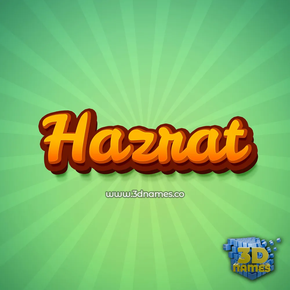 hazrat in Green Rays style - 3D name wallpaper