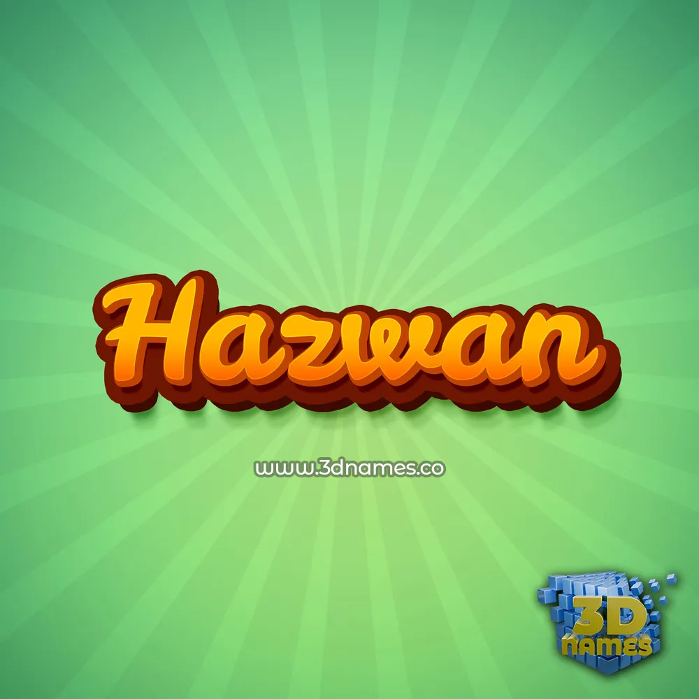 hazwan in Green Rays style - 3D name wallpaper