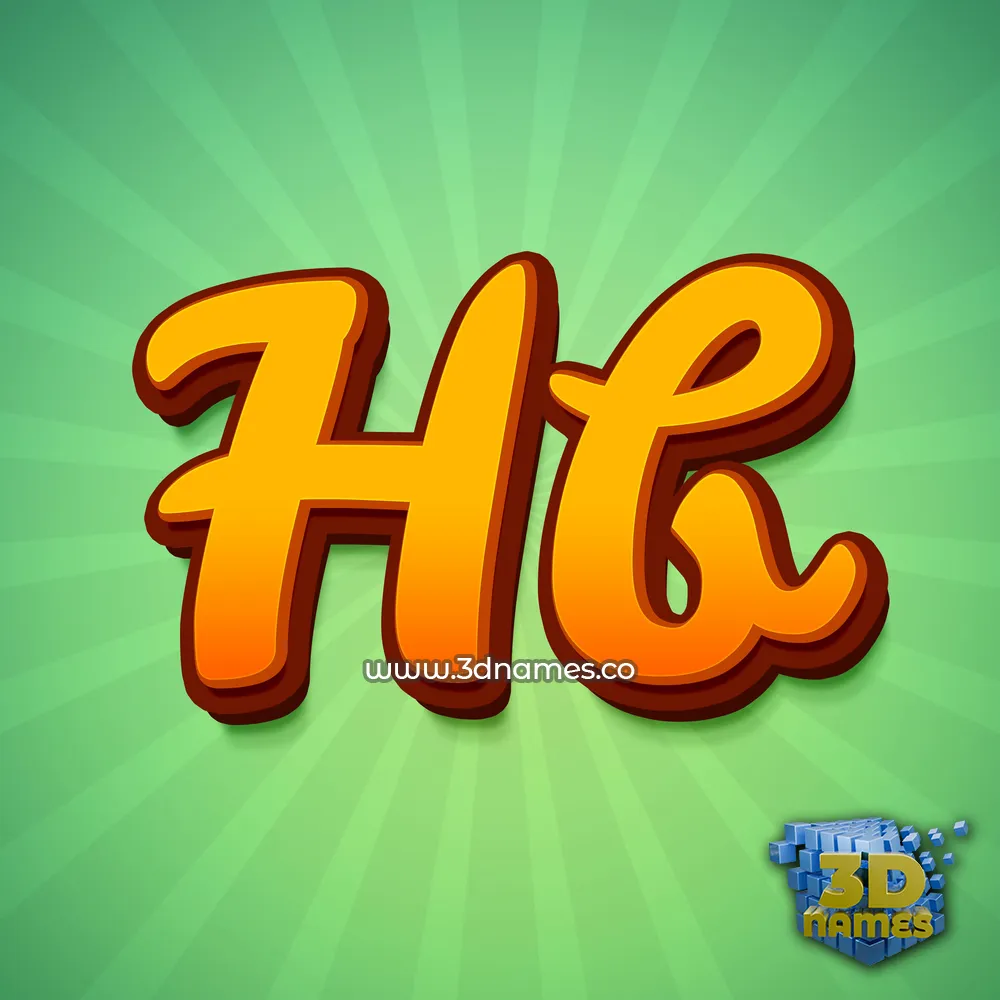hb in Green Rays style - 3D name wallpaper