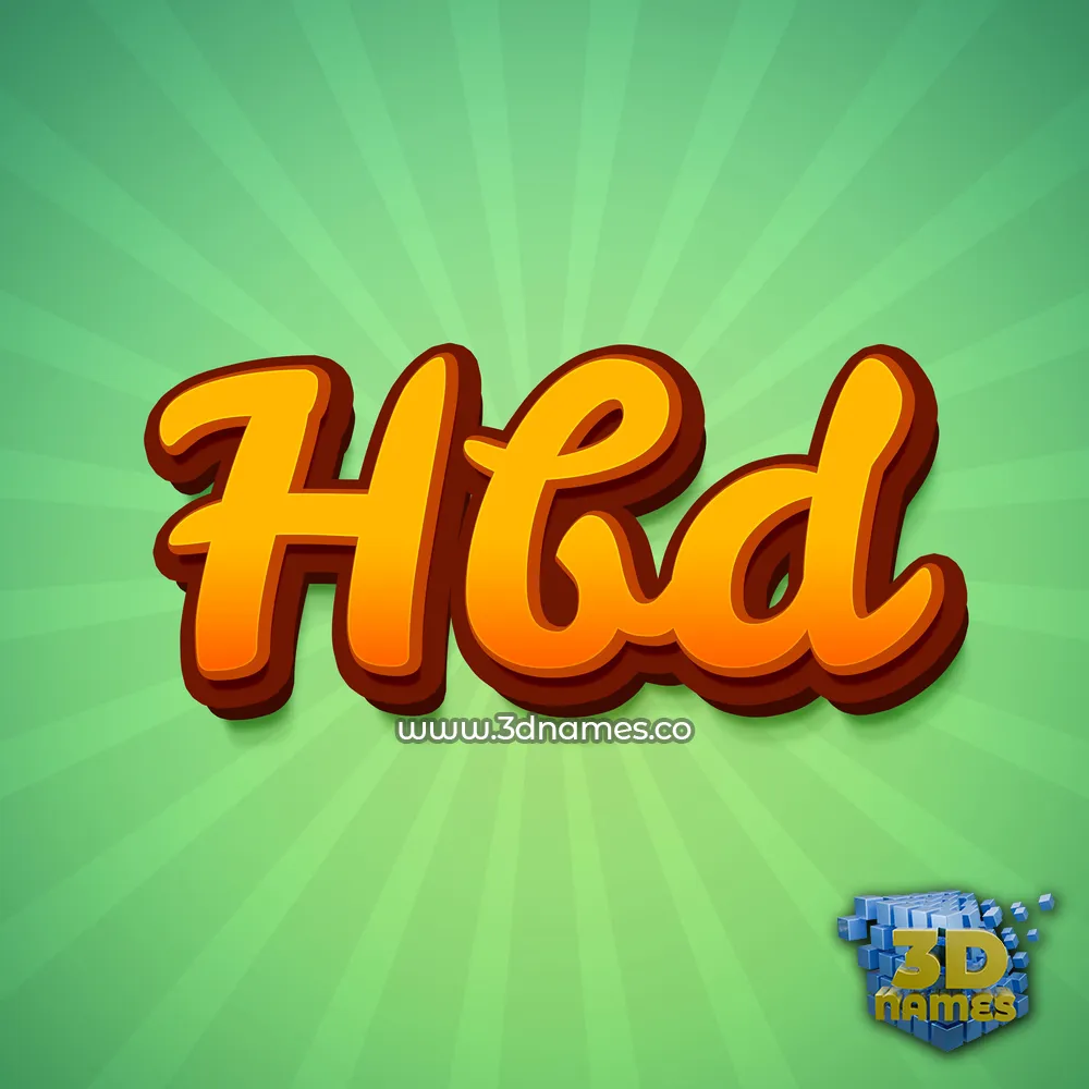 hbd in Green Rays style - 3D name wallpaper