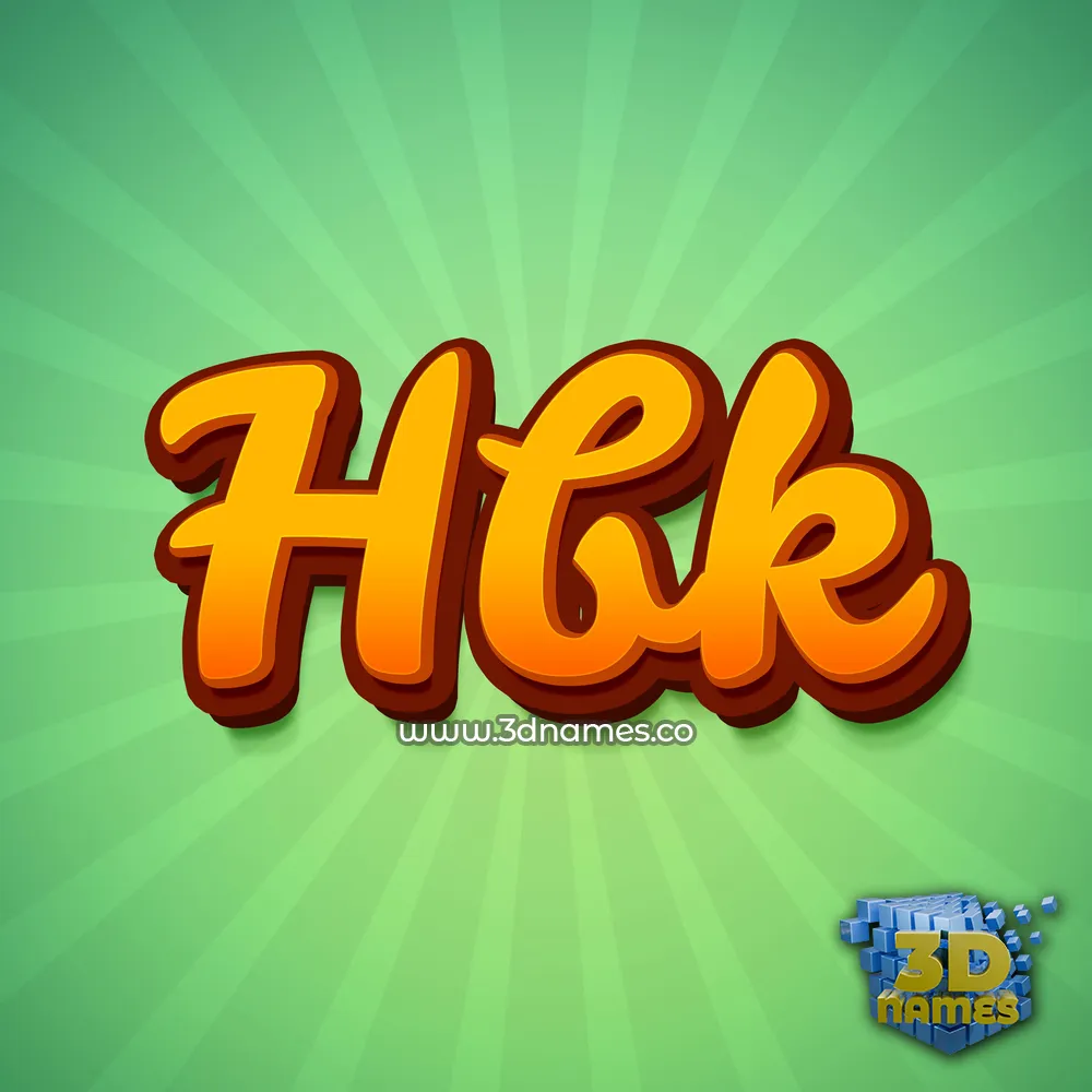 hbk in Green Rays style - 3D name wallpaper