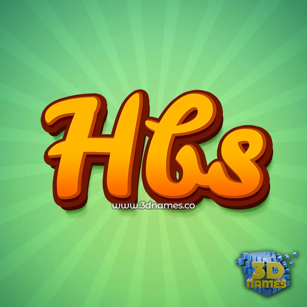 hbs in Green Rays style - 3D name wallpaper