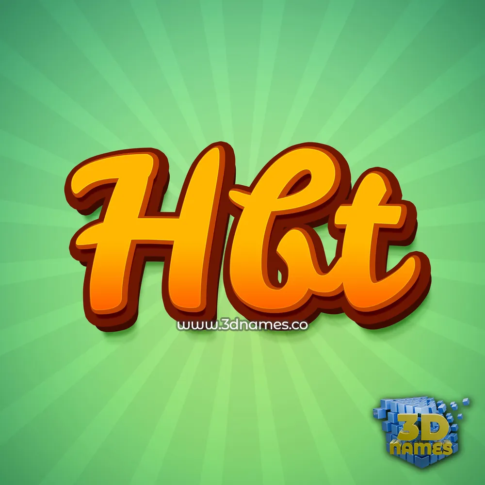 hbt in Green Rays style - 3D name wallpaper