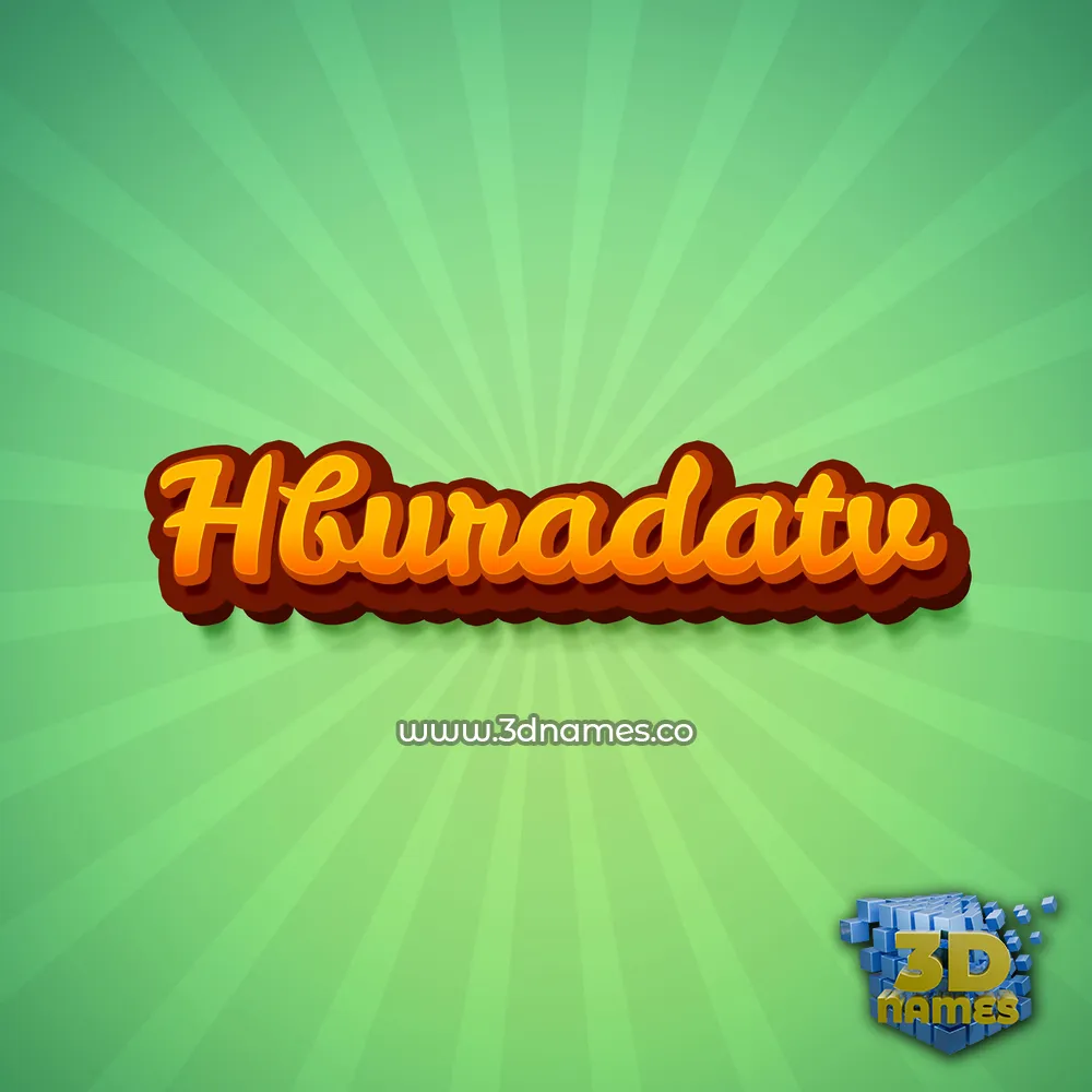 hburadatv in Green Rays style - 3D name wallpaper