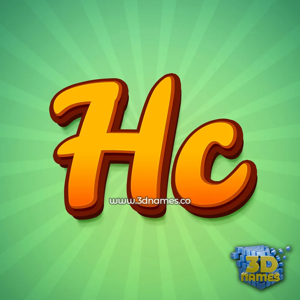 hc in Green Rays style - 3D name wallpaper