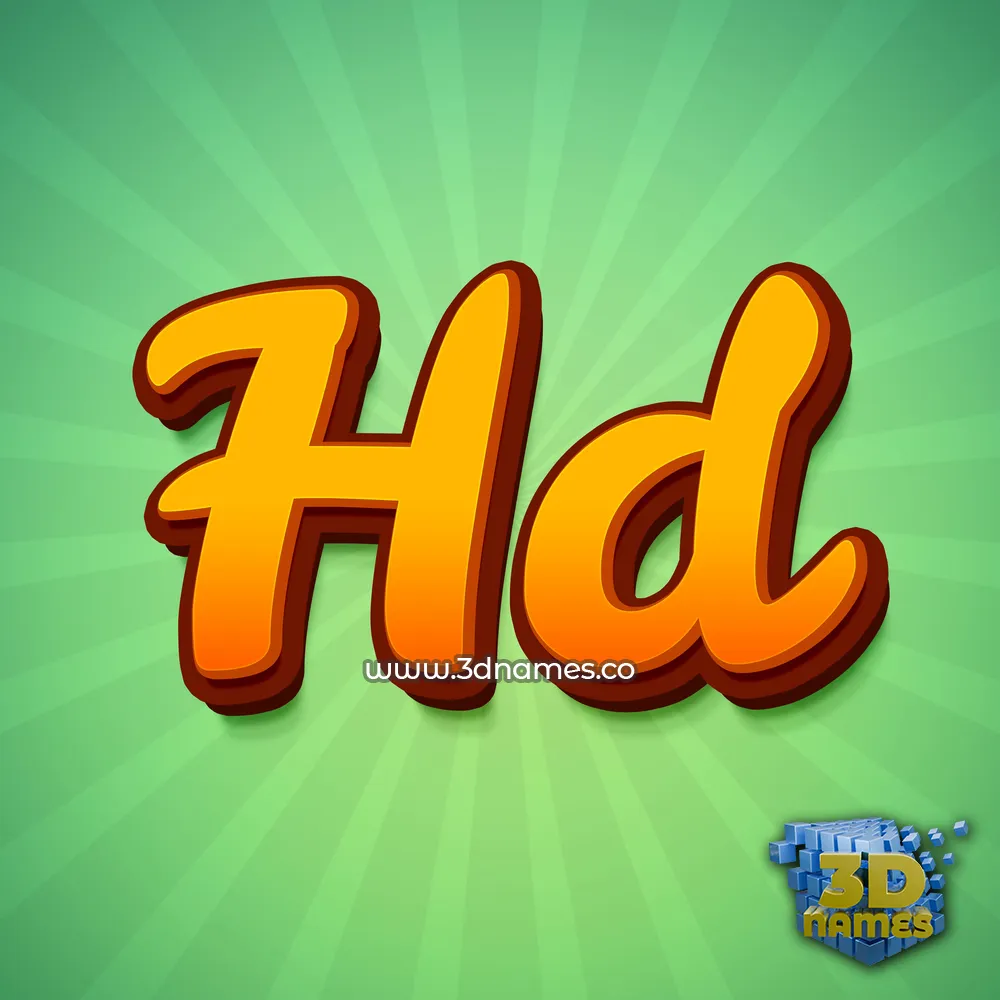 hd in Green Rays style - 3D name wallpaper