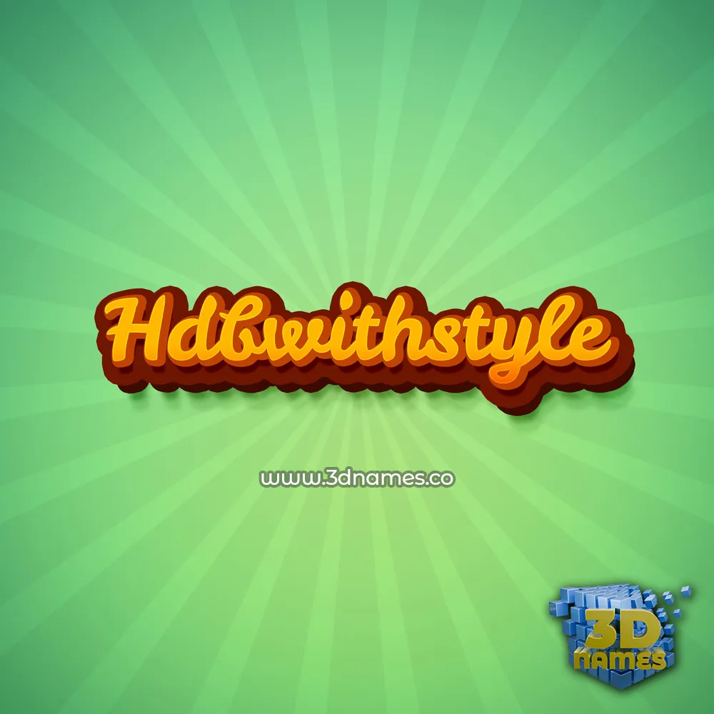 hdbwithstyle in Green Rays style - 3D name wallpaper