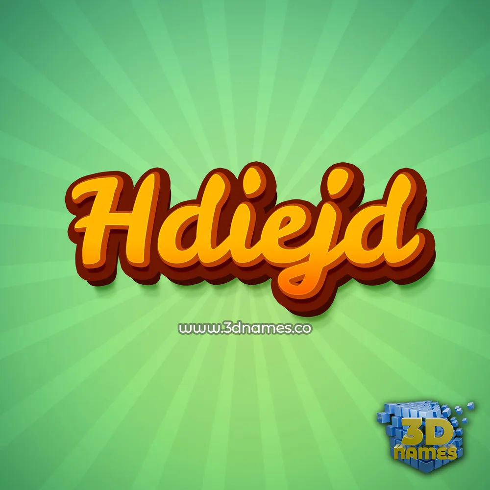 hdiejd in Green Rays style - 3D name wallpaper