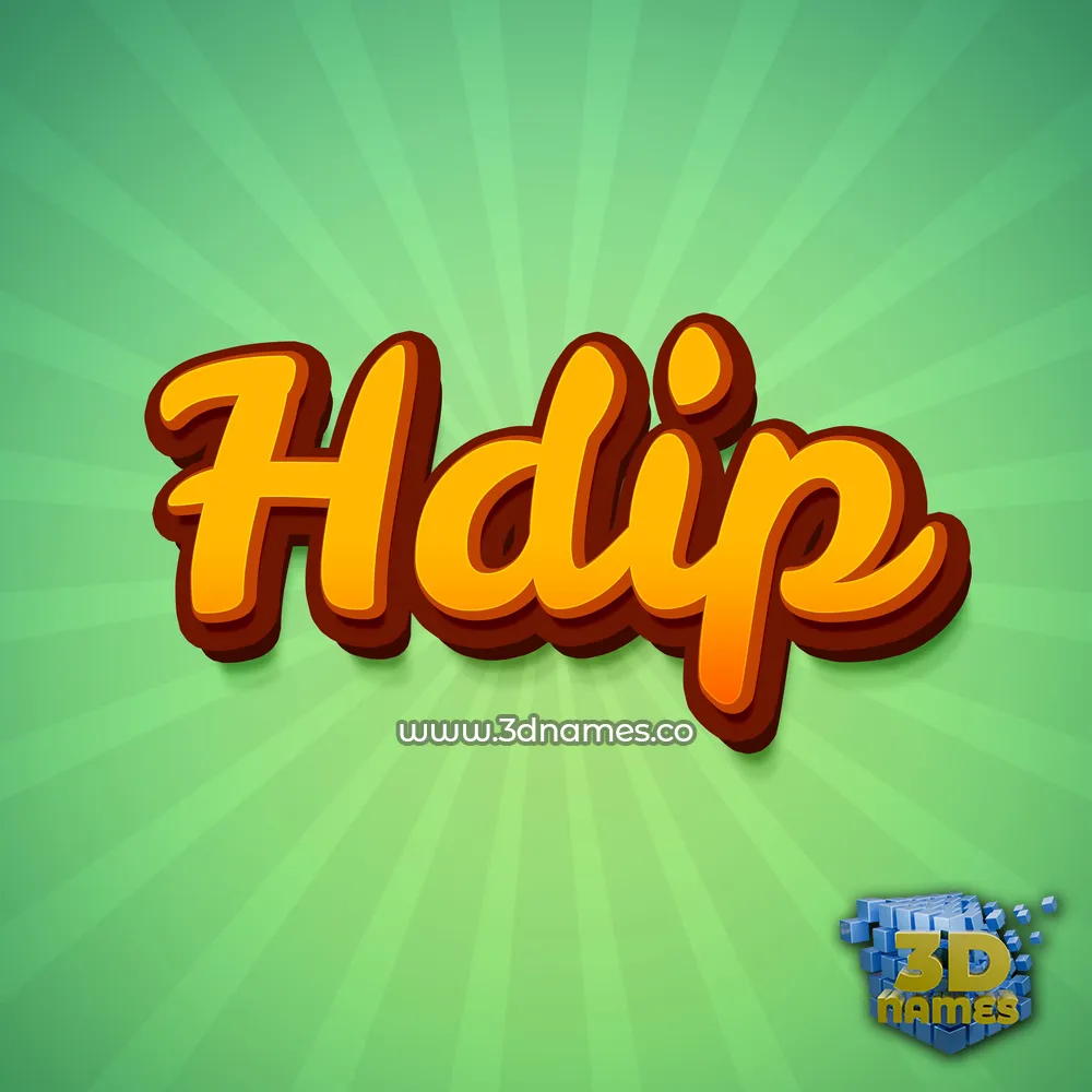 hdip in Green Rays style - 3D name wallpaper
