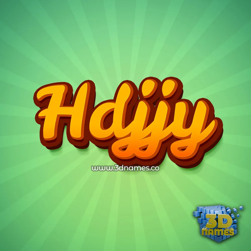 hdjjy in Green Rays style - 3D name wallpaper