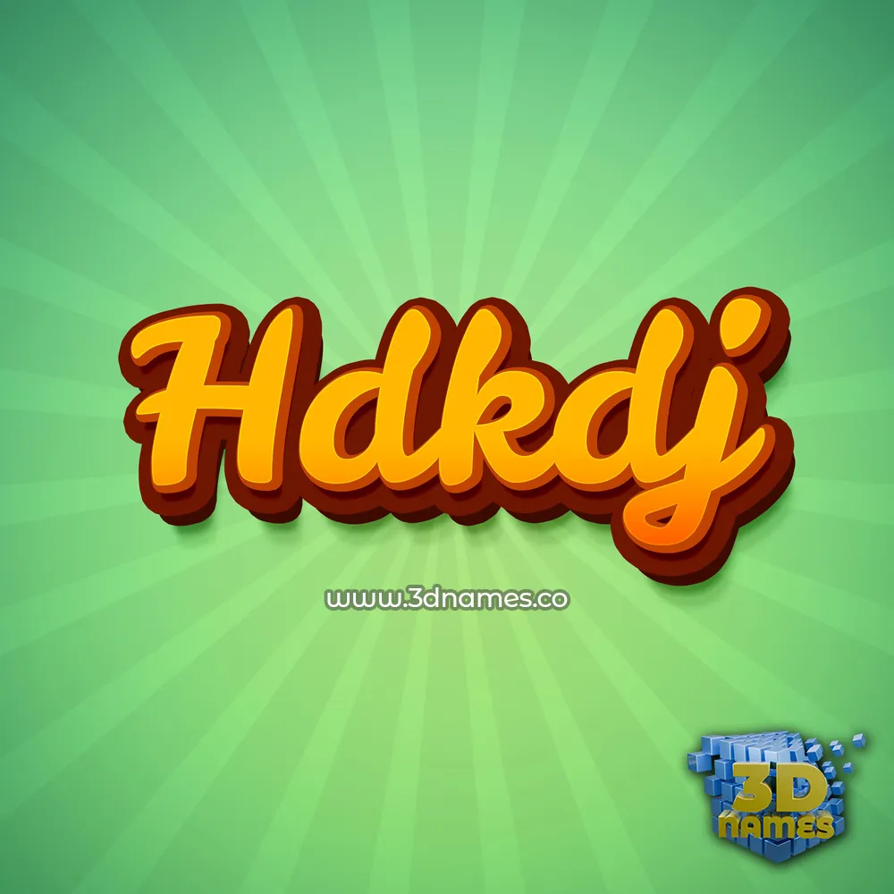 hdkdj in Green Rays style - 3D name wallpaper