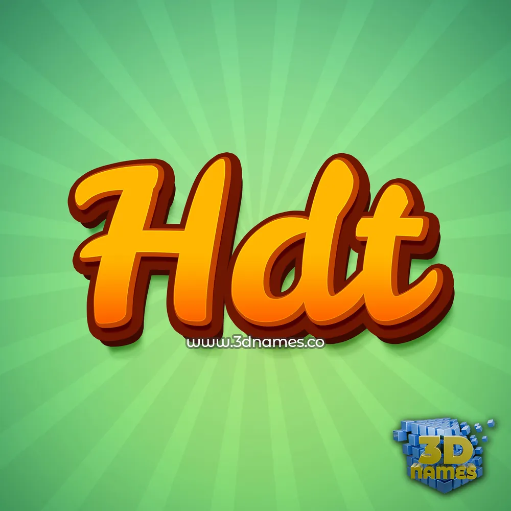 hdt in Green Rays style - 3D name wallpaper