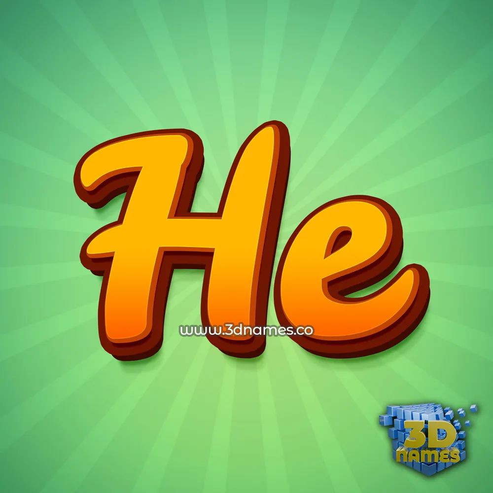 he in Green Rays style - 3D name wallpaper