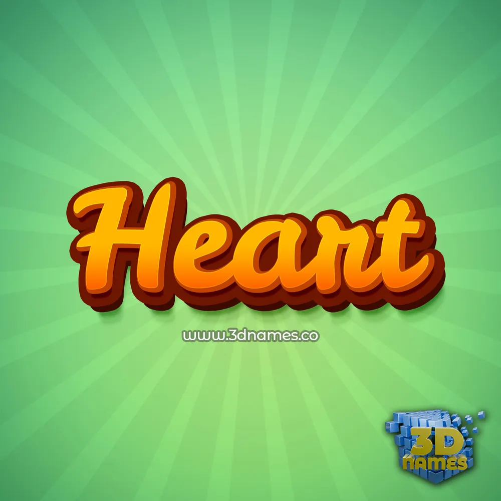 heart in Green Rays style - 3D name wallpaper
