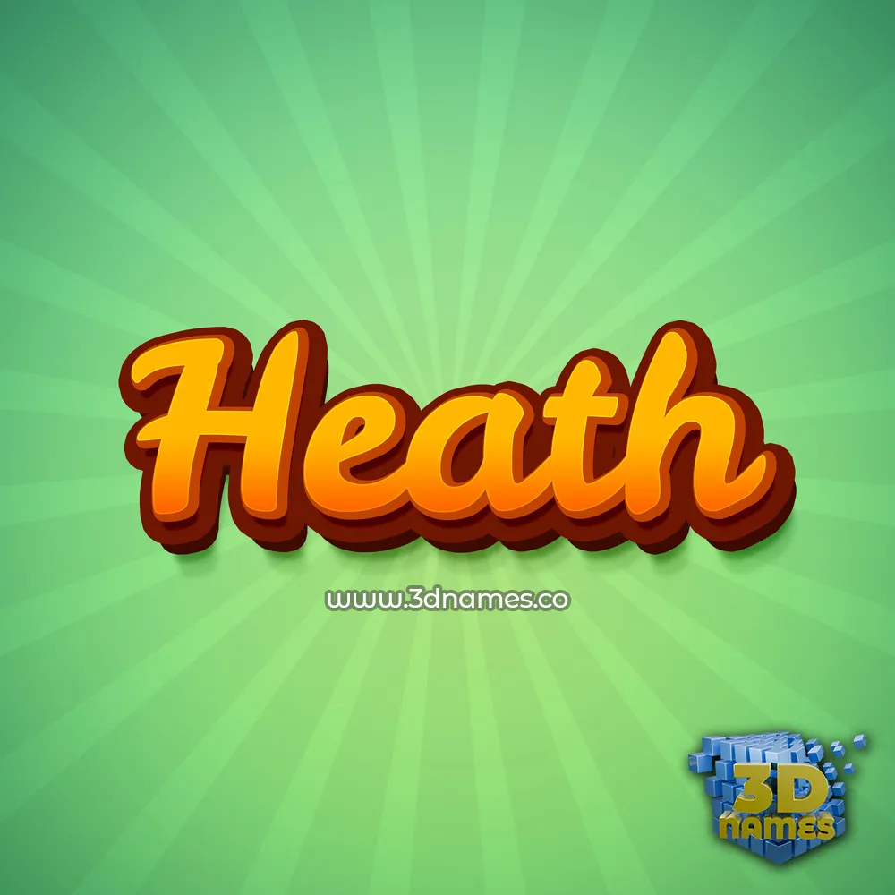 heath in Green Rays style - 3D name wallpaper