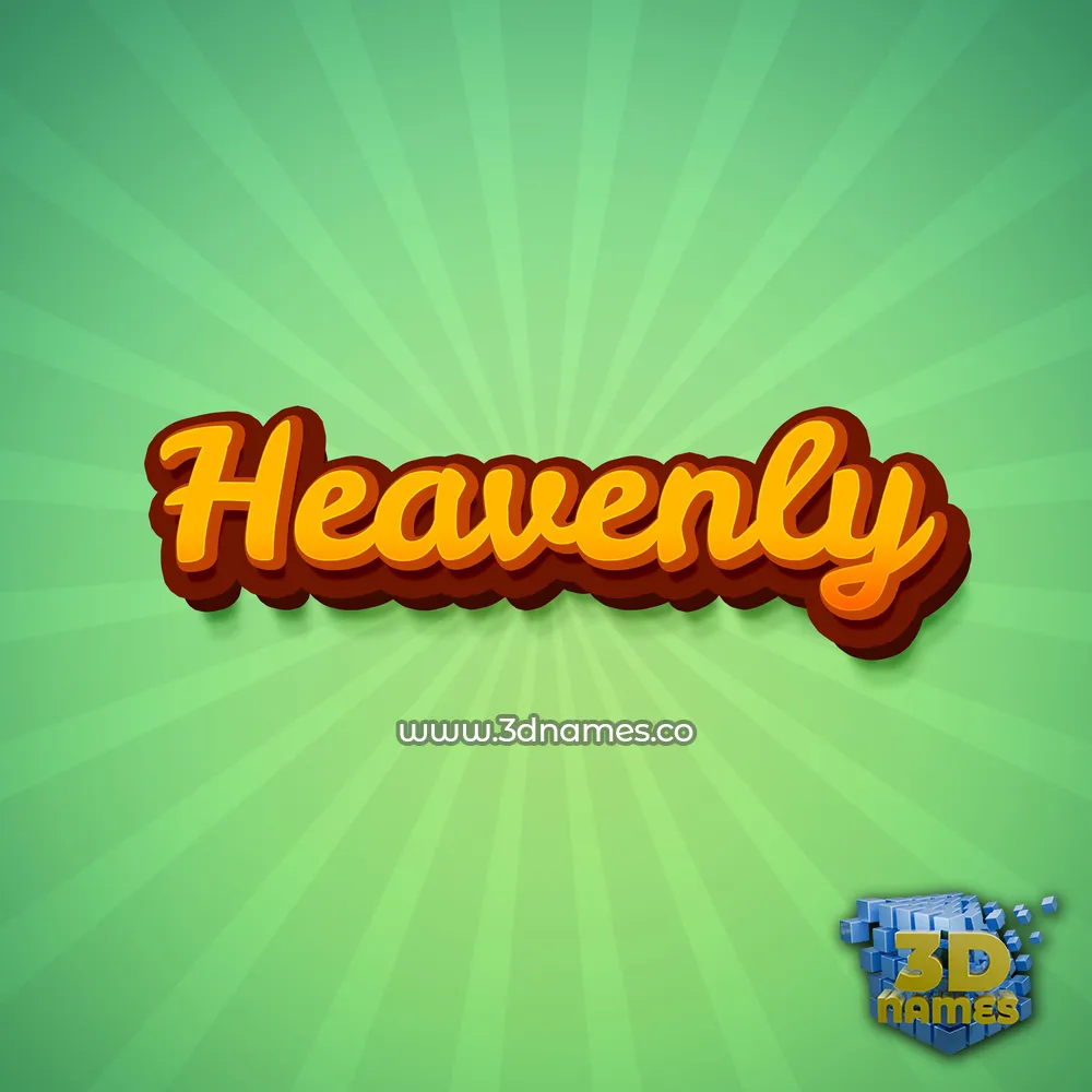 heavenly in Green Rays style - 3D name wallpaper