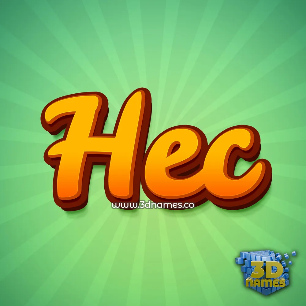 hec in Green Rays style - 3D name wallpaper