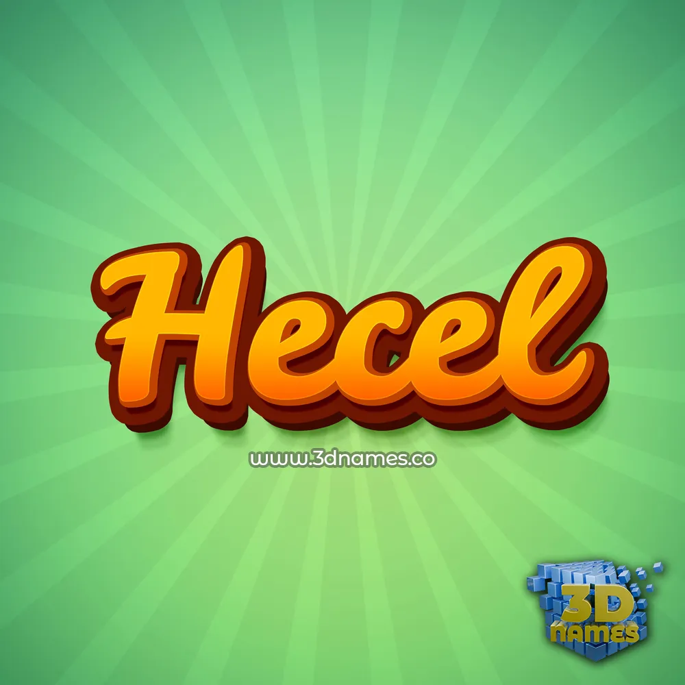 hecel in Green Rays style - 3D name wallpaper