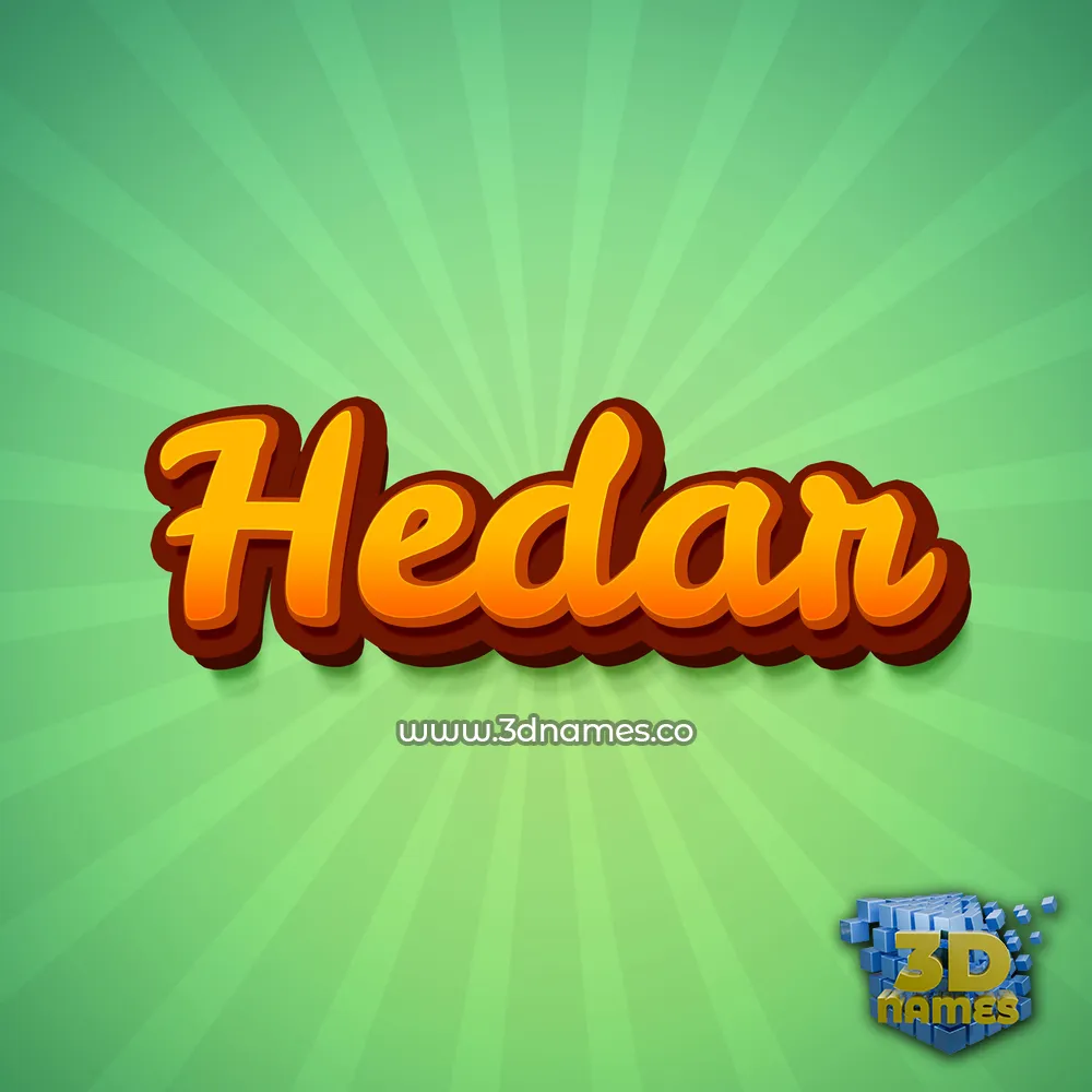 hedar in Green Rays style - 3D name wallpaper