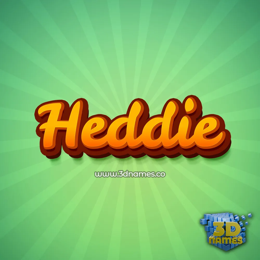 heddie in Green Rays style - 3D name wallpaper