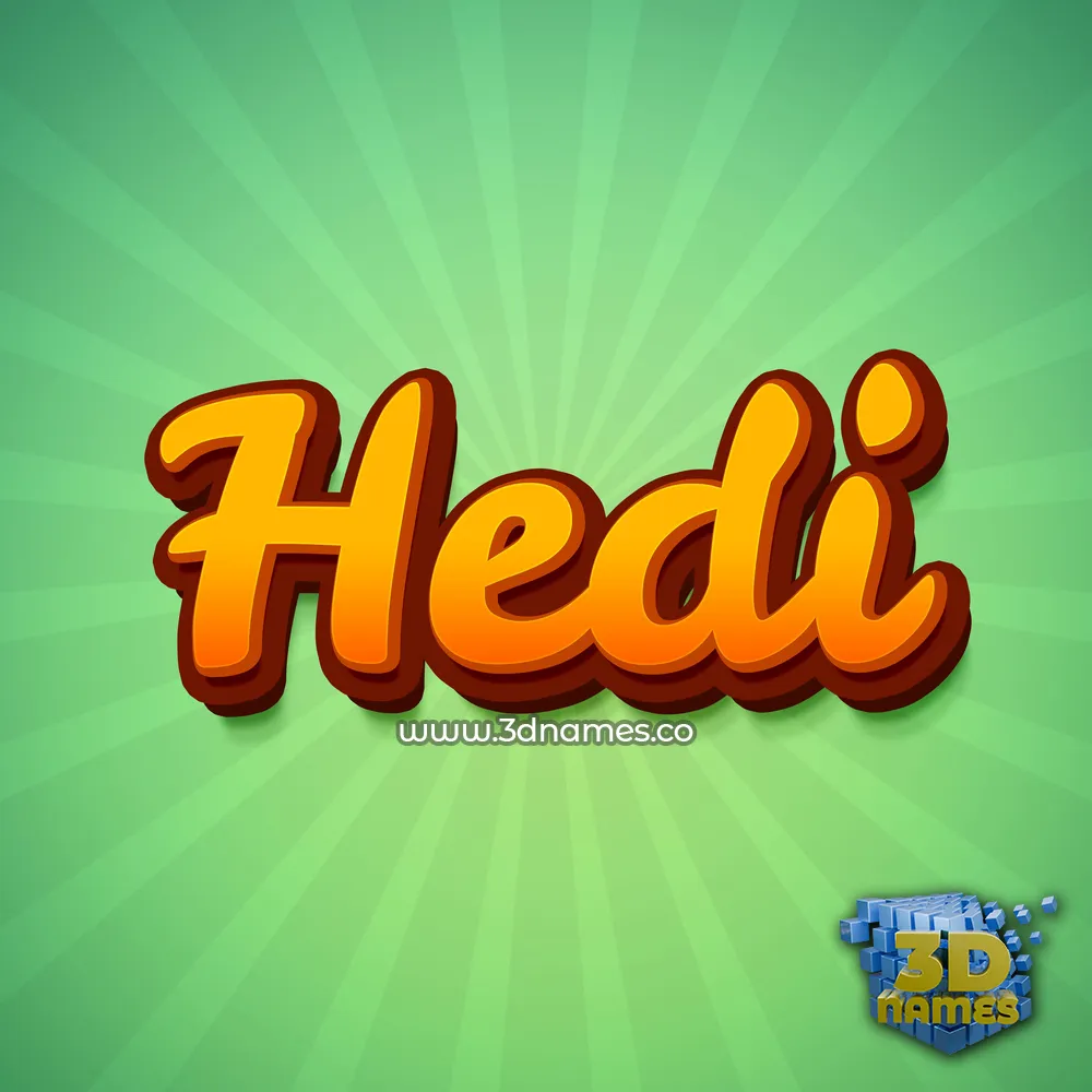 hedi in Green Rays style - 3D name wallpaper