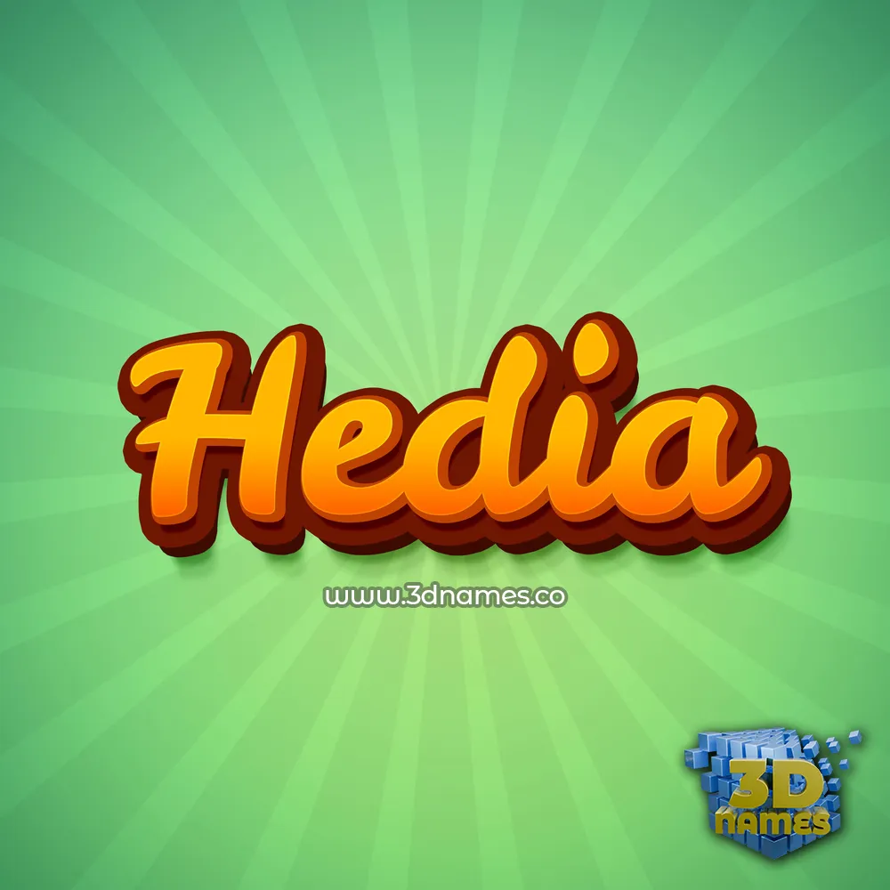 hedia in Green Rays style - 3D name wallpaper
