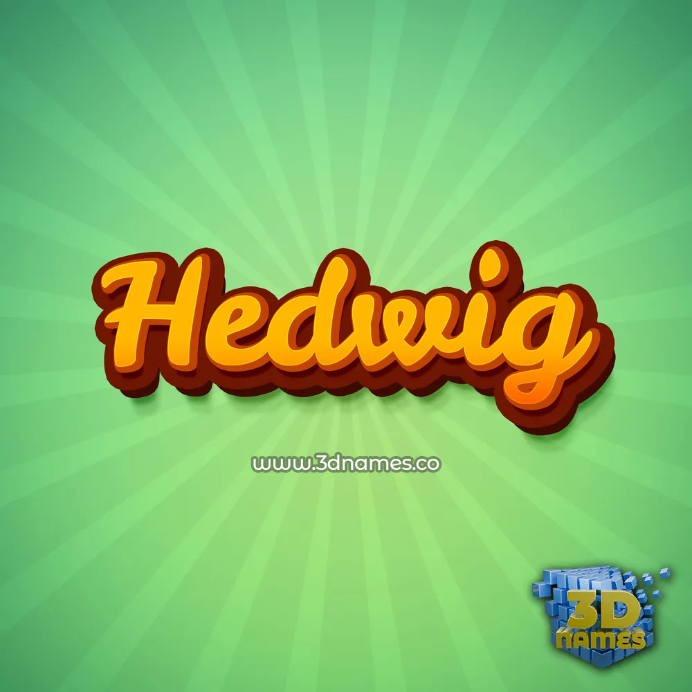 hedwig in Green Rays style - 3D name wallpaper