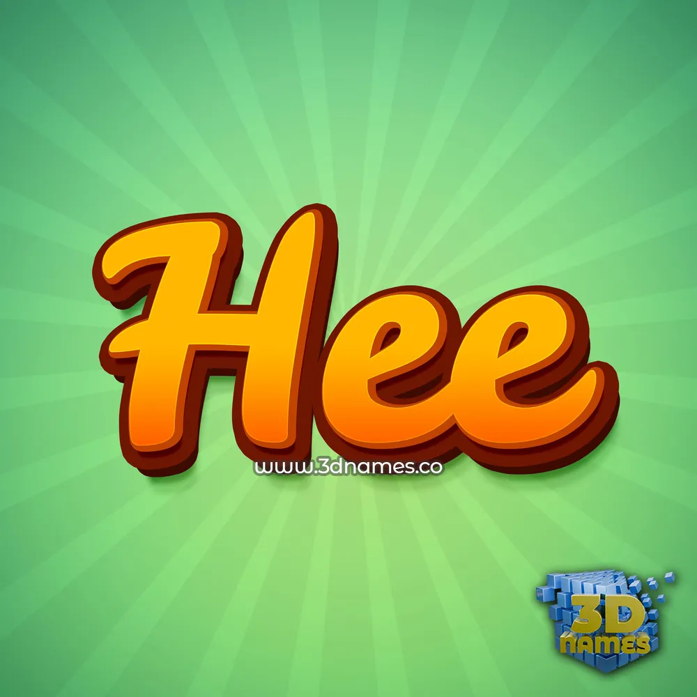 hee in Green Rays style - 3D name wallpaper