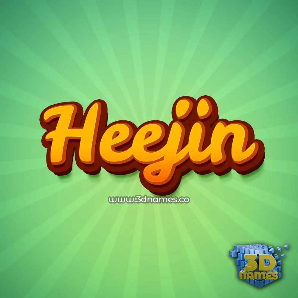heejin in Green Rays style - 3D name wallpaper