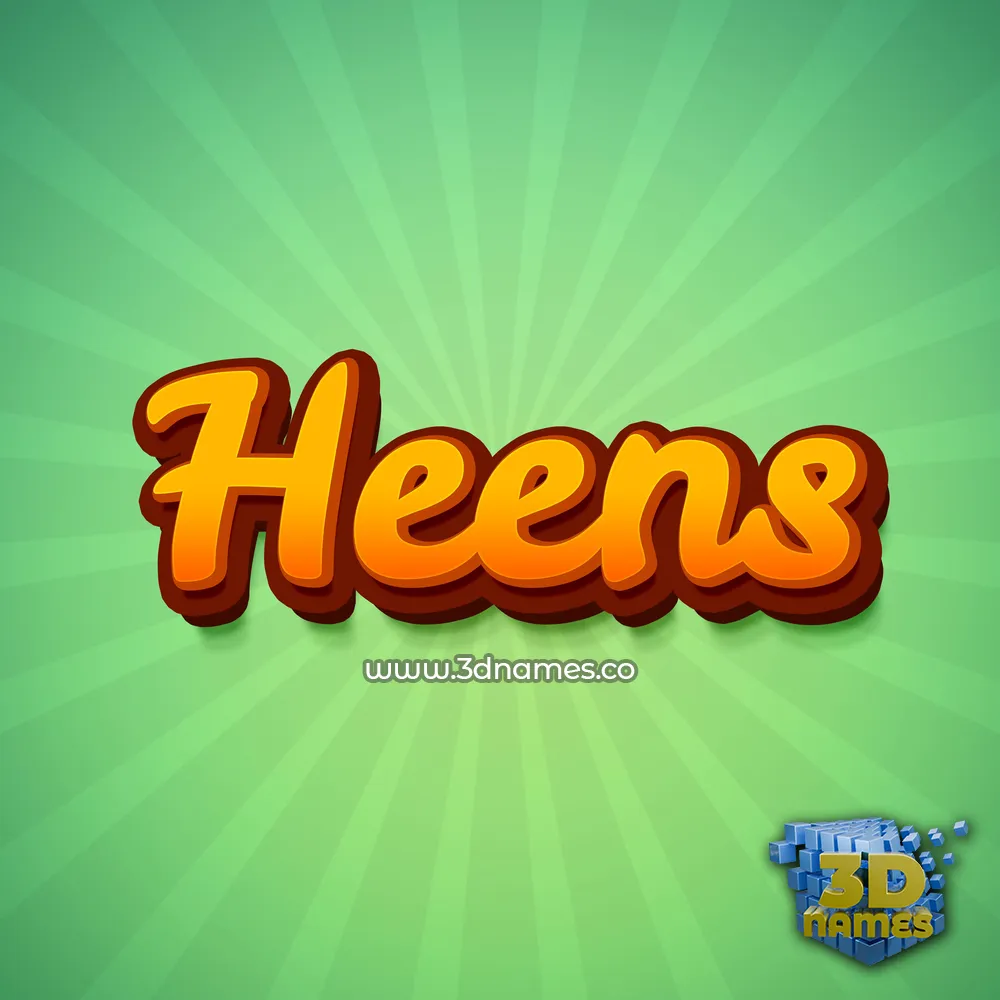 heens in Green Rays style - 3D name wallpaper